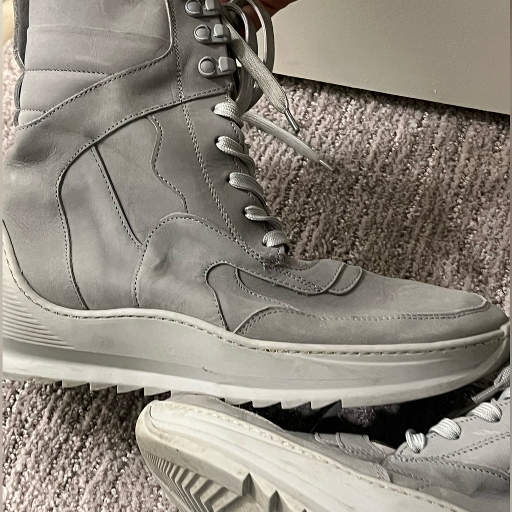 Womens FILLING PIECES Gray High-Top Sneakers